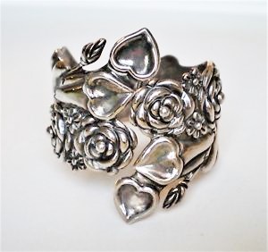 Vintage Mexico Taxco silver cuff bracelet